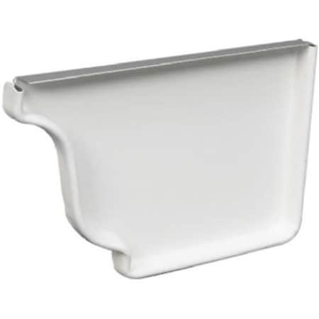 Amerimax Home Products 19006 4 In. White Galvanized Steel Right End Cap